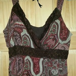 Fully lined, lacey tank top